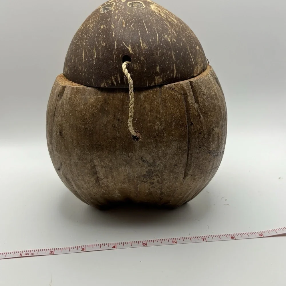 Vintage Coconut Carved Monkey Bank Tiki Bar Decor Barware‎ Philippines Fun